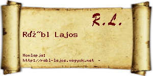 Rábl Lajos névjegykártya